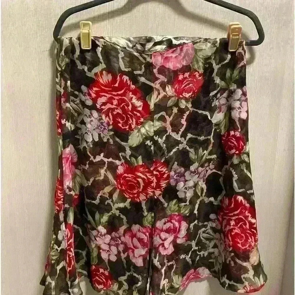 ETCETERA silk Floral fully lined skirt - Picture 1 of 4